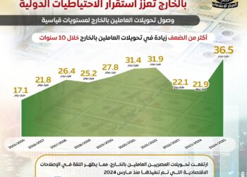 المركز الإعلامي لمجلس الوزراء: قفزة قياسية في تحويلات المصريين العاملين بالخارج تعزز استقرار الاحتياطيات الدولية