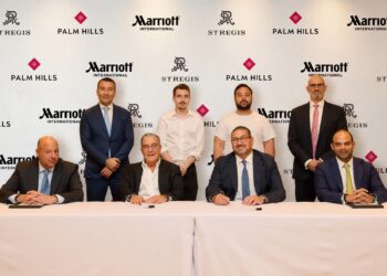 في إطار التزامها بتعزيز قطاع السياحة والضيافة الفاخرة.. بالم هيلز توقع اتفاقية استراتيجية مع مجموعة ماريوت العالمية لتطوير فندق «سانت ريجيس، بالم هيلز– الجيزة